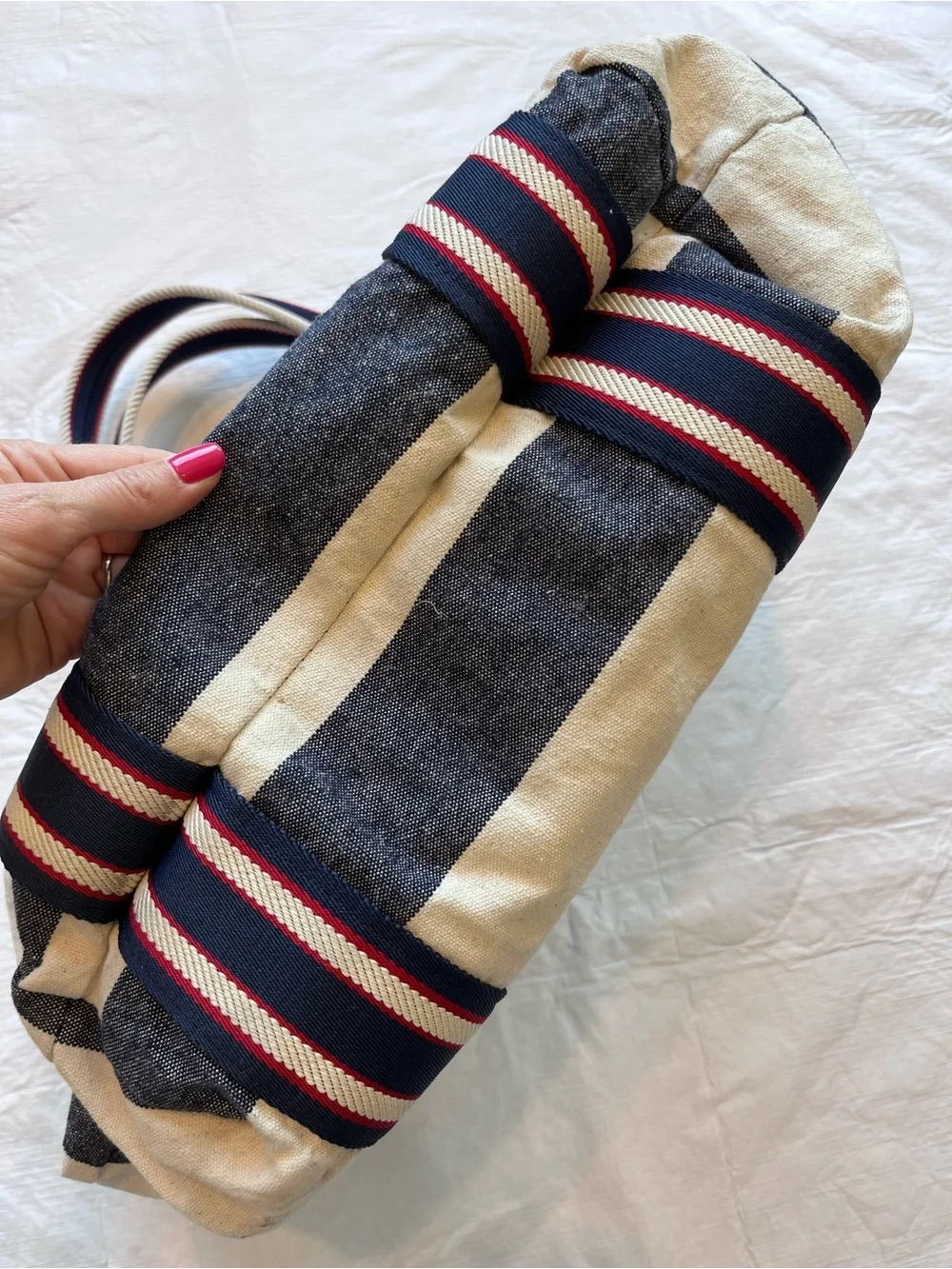 Tommy Hilfiger Tote Bag Blue Stripe Beach Bag